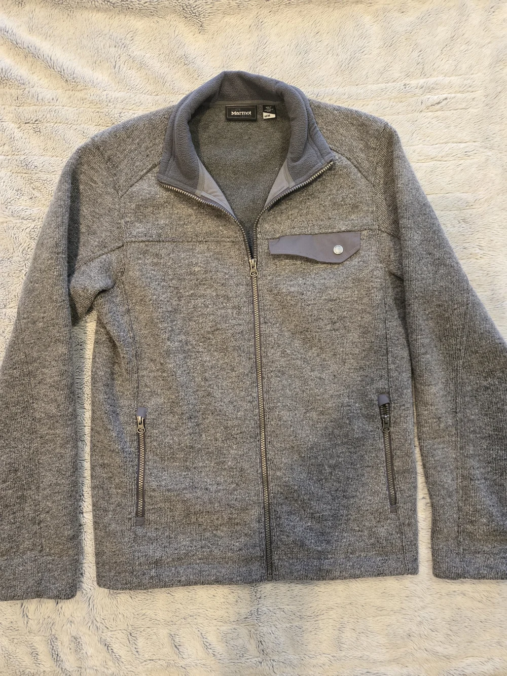 Marmot Men's Heather Gray Full-Zip Fleece Jacket